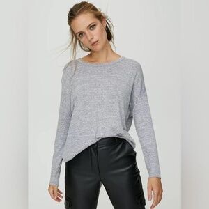 Wilfred Free Oversized Pullover Top Women’s Large Gray Relaxed Fit